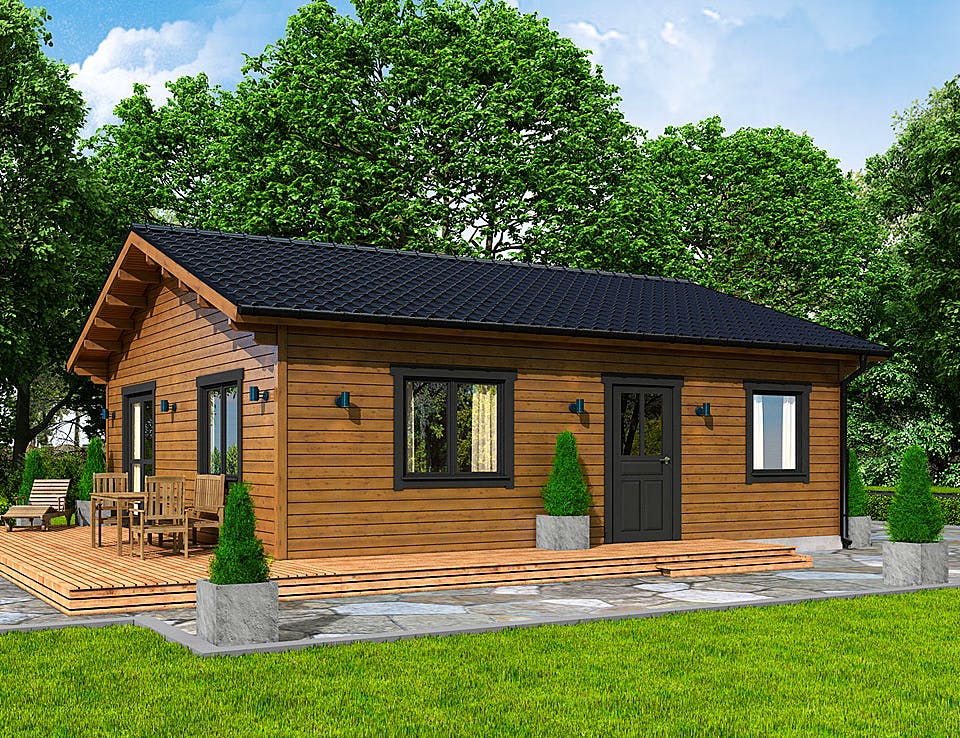 Blockhaus "Jetzt erst recht"-Haus von Thule Blockhaus Bausatzhaus ab 48750€, Blockhaus Außenansicht 2