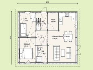 Blockhaus "Jetzt erst recht"-Haus von Thule Blockhaus Bausatzhaus ab 48750€, Blockhaus Grundriss 1