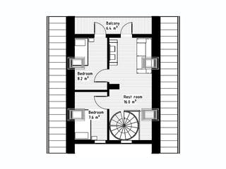 Blockhaus Kitzbühel von Thule Blockhaus Bausatzhaus ab 152050€, Blockhaus Grundriss 2