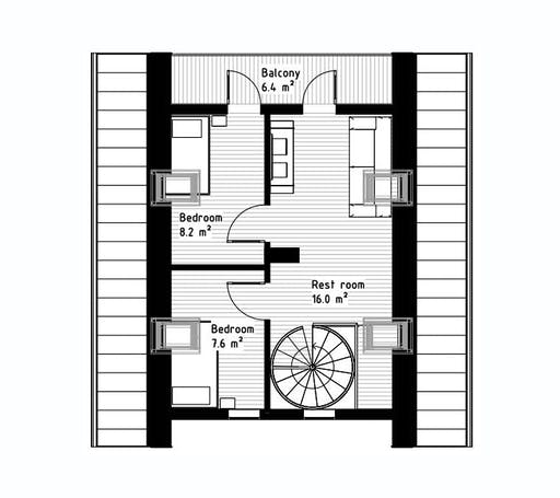 Blockhaus Kitzbühel von Thule Blockhaus Bausatzhaus ab 152050€, Blockhaus Grundriss 2