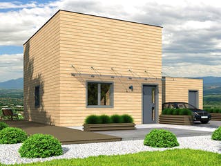 Blockhaus KuBu von Thule Blockhaus Bausatzhaus ab 147300€, Blockhaus Außenansicht 2