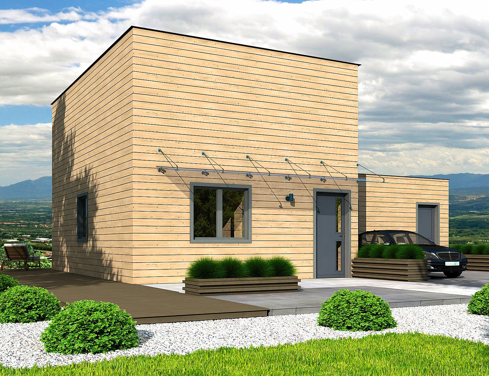 Blockhaus KuBu von Thule Blockhaus Bausatzhaus ab 147300€, Blockhaus Außenansicht 2