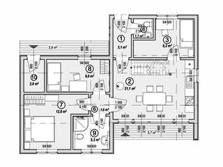 Blockhaus KuBu von Thule Blockhaus Bausatzhaus ab 147300€, Blockhaus Grundriss 1