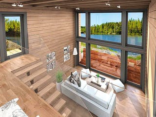 Blockhaus KuBu von Thule Blockhaus Bausatzhaus ab 147300€, Blockhaus Innenansicht 5