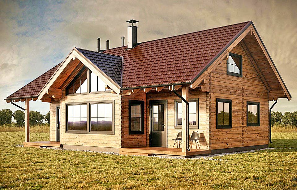 Blockhaus Sölden von Thule Blockhaus Bausatzhaus ab 178500€, Blockhaus Außenansicht 1