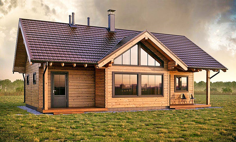 Blockhaus Sölden von Thule Blockhaus Bausatzhaus ab 178500€, Blockhaus Außenansicht 2