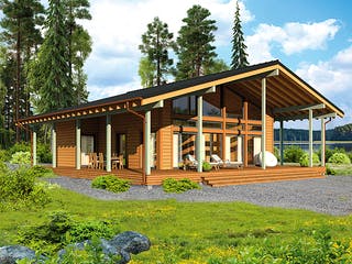 Blockhaus Taunus von Thule Blockhaus Bausatzhaus ab 199800€, Blockhaus Außenansicht 1