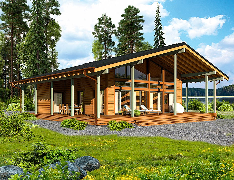 Blockhaus Taunus von Thule Blockhaus Bausatzhaus ab 199800€, Blockhaus Außenansicht 1