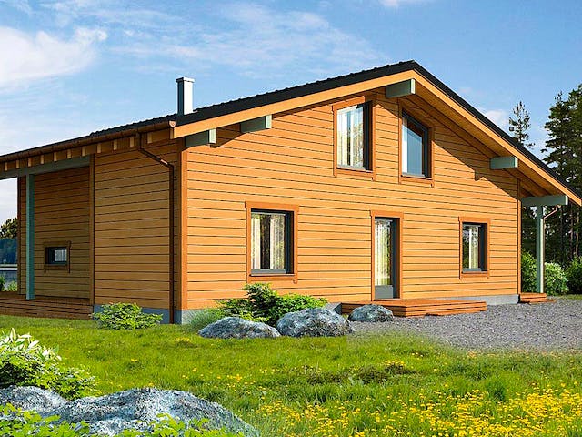 Einfamilienhaus Taunus von Thule Blockhaus Fertighaus.de