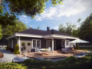 Fertighaus Tidö von Eksjöhus AB Bausatzhaus ab 142475€, Bungalow Außenansicht 2