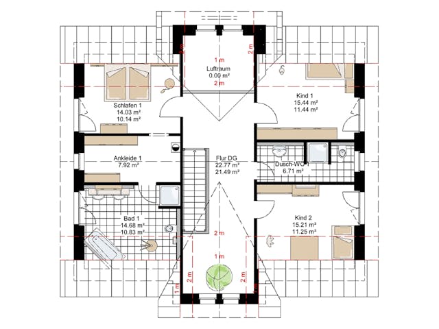 Massivhaus Friesen 188 von BauService Timm, Satteldach-Klassiker Grundriss 2