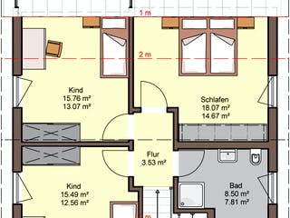 Fertighaus Top von Büdenbender Hausbau, Satteldach-Klassiker Grundriss 2