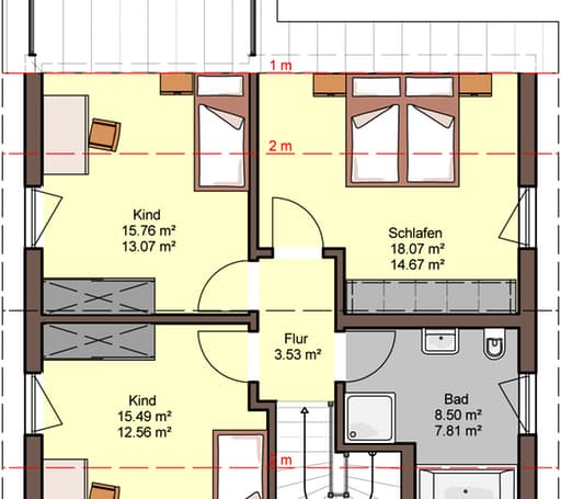 Fertighaus Top von Büdenbender Schlüsselfertig ab 321055€, Satteldach-Klassiker Grundriss 2