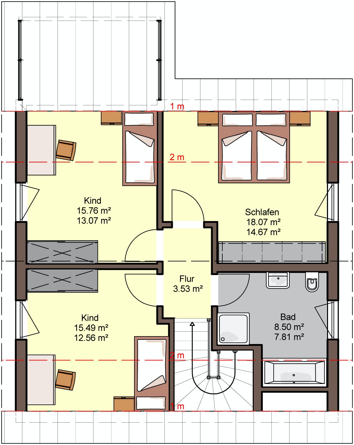 Fertighaus Top von Büdenbender Hausbau Schlüsselfertig ab 321055€, Satteldach-Klassiker Grundriss 2