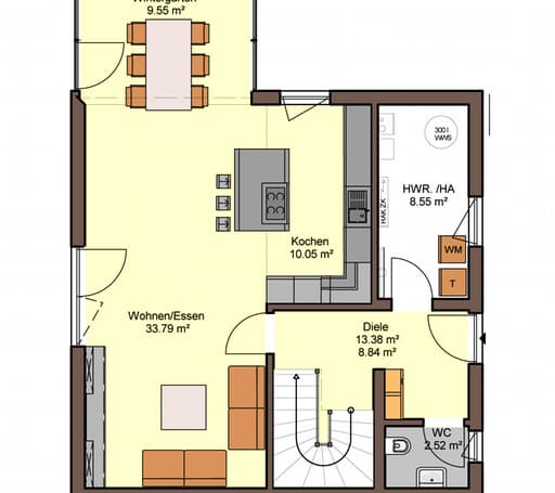 Fertighaus Top von Büdenbender Schlüsselfertig ab 321055€, Satteldach-Klassiker Grundriss 1