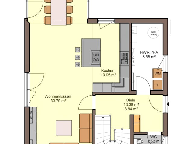 Fertighaus Top von Büdenbender Hausbau, Satteldach-Klassiker Grundriss 1 Fertighaus Top von Büdenbender Hausbau, Satteldach-Klassiker Grundriss 1