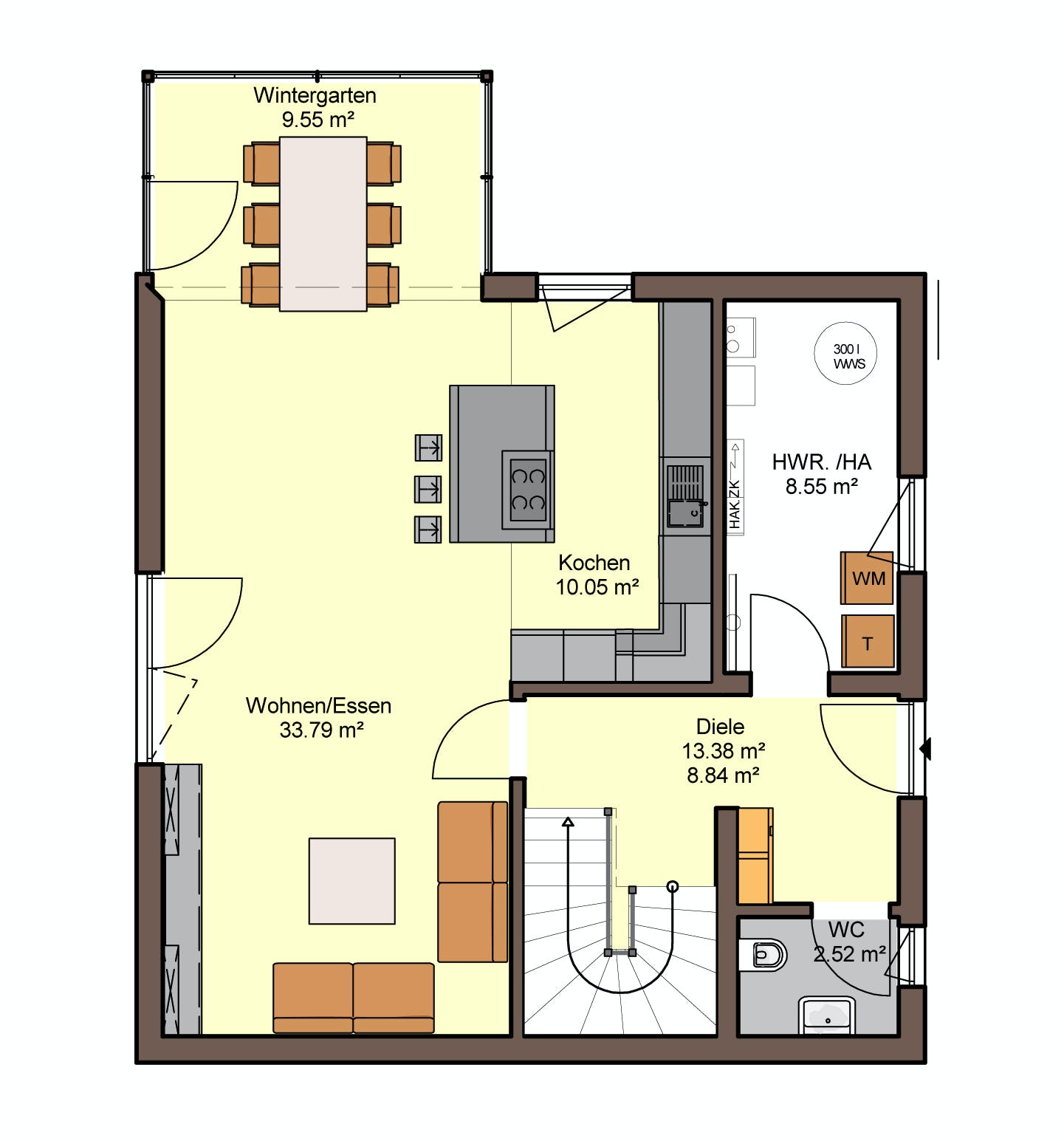 Fertighaus Top von Büdenbender Hausbau Schlüsselfertig ab 321055€, Satteldach-Klassiker Grundriss 1