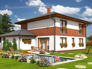 Massivhaus Toscana von CMF Creativ Massiv Flexibel HAUSBAU Schlüsselfertig ab 265000€, Stadtvilla Außenansicht 2
