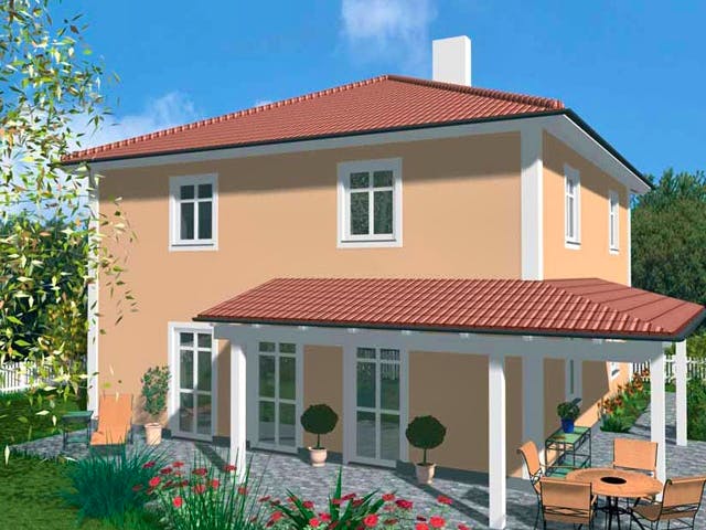 Massivhaus Toscana von Wagener Systemhausbau Schlüsselfertig ab 173000€, Stadtvilla Außenansicht 1