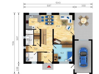 Massivhaus Toscana von CMF Creativ Massiv Flexibel HAUSBAU Schlüsselfertig ab 265000€, Stadtvilla Grundriss 1