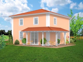 Massivhaus Toskana 130 von F.C. Nüdling Fertigteiltechnik Schlüsselfertig ab 255450€, Stadtvilla Außenansicht 1