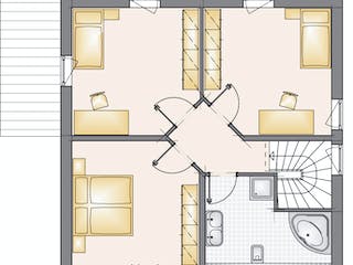 Massivhaus Toskana 130 von F.C. Nüdling Fertigteiltechnik Schlüsselfertig ab 255450€, Stadtvilla Grundriss 2