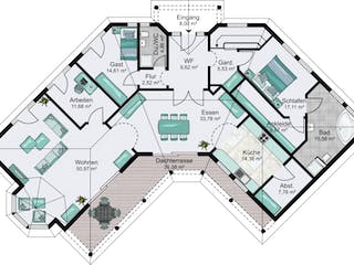 Fertighaus Gerolstein von STREIF Haus, Bungalow Grundriss 1