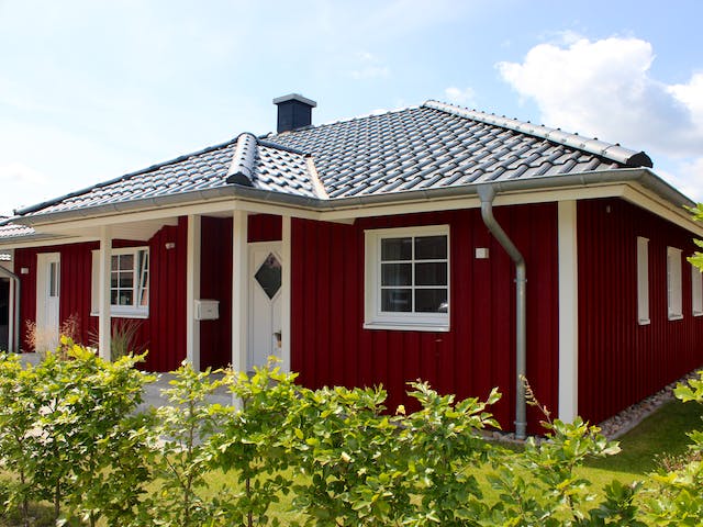 Blockhaus Trelleborg von Fjorborg Häuser Ausbauhaus ab 124853€, Blockhaus Außenansicht 2