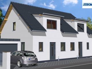 Massivhaus Trend 110 SG von EUROMAC 2 S.A.S. Bausatzhaus ab 29670€, Satteldach-Klassiker Außenansicht 1