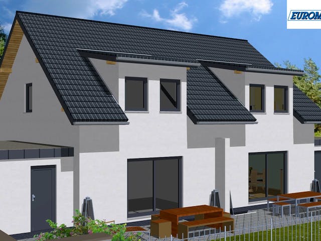 Massivhaus Trend 110 SG von EUROMAC 2 S.A.S. Bausatzhaus ab 29670€, Satteldach-Klassiker Außenansicht 3