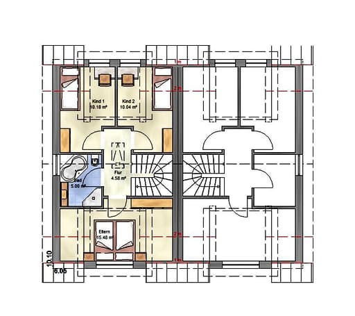 Massivhaus Trend 110 SG von EUROMAC 2 Bausatzhaus ab 29670€, Satteldach-Klassiker Grundriss 1