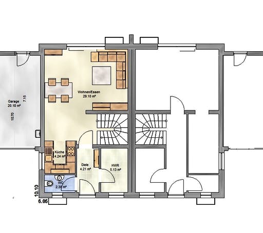 Massivhaus Trend 110 SG von EUROMAC 2 Bausatzhaus ab 29670€, Satteldach-Klassiker Grundriss 2