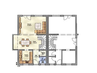 Massivhaus Trend 135 SD von EUROMAC 2 S.A.S. Bausatzhaus ab 40745€, Satteldach-Klassiker Grundriss 3