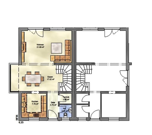 Massivhaus Trend 135 SD von EUROMAC 2 Bausatzhaus ab 40745€, Satteldach-Klassiker Grundriss 3