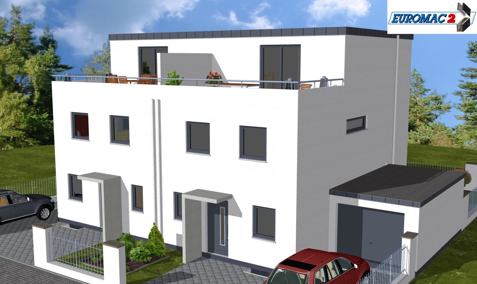 Massivhaus Trend 160 FD von EUROMAC 2 Bausatzhaus ab 44819€, Cubushaus Außenansicht 2