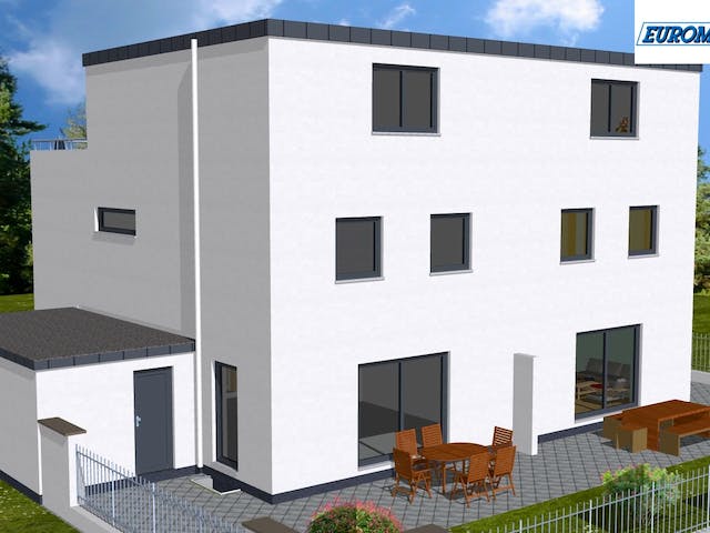 Massivhaus Trend 160 FD von EUROMAC 2 S.A.S. Bausatzhaus ab 44819€, Cubushaus Außenansicht 3