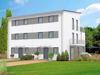 Massivhaus Trend 175 von F.C. Nüdling Fertigteiltechnik Schlüsselfertig ab 332550€, Pultdachhaus Außenansicht 1