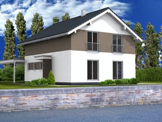 Fertighaus Trendline 160 von Suckfüll Energiesparhaus Schlüsselfertig ab 219880€, Satteldach-Klassiker Außenansicht 1