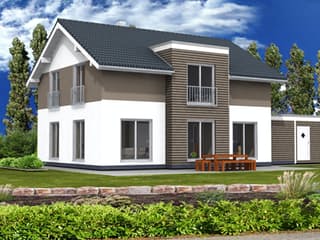 Fertighaus Trendline 160 von Suckfüll Energiesparhaus Schlüsselfertig ab 219880€, Satteldach-Klassiker Außenansicht 3