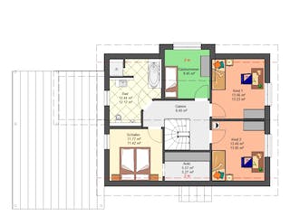 Fertighaus Trendline 160 von Suckfüll Energiesparhaus Schlüsselfertig ab 219880€, Satteldach-Klassiker Grundriss 1