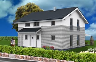 Fertighaus Trendline 161 von Suckfüll Energiesparhaus Schlüsselfertig ab 207750€, Satteldach-Klassiker Außenansicht 1