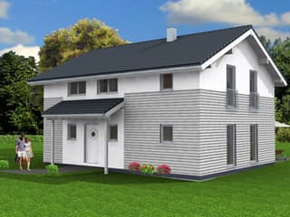 Fertighaus Trendline 161 von Suckfüll Energiesparhaus Schlüsselfertig ab 207750€, Satteldach-Klassiker Außenansicht 3