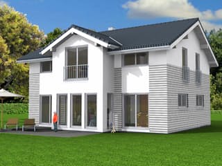 Fertighaus Trendline 161 von Suckfüll Energiesparhaus Schlüsselfertig ab 207750€, Satteldach-Klassiker Außenansicht 4