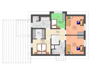 Fertighaus Trendline 170 von Suckfüll Energiesparhaus Schlüsselfertig ab 234190€, Satteldach-Klassiker Grundriss 2