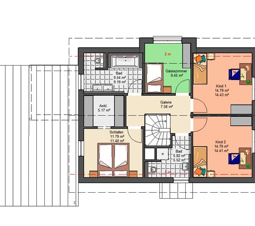 Fertighaus Trendline 170 (inactive) von Suckfüll Schlüsselfertig ab 234190€, Satteldach-Klassiker Grundriss 2