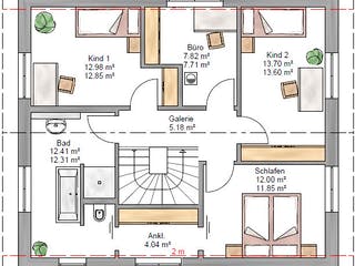 Fertighaus Trendline 140 von Suckfüll Energiesparhaus Schlüsselfertig ab 402975€, Satteldach-Klassiker Grundriss 2