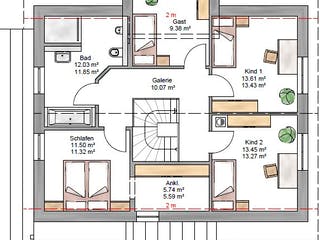 Fertighaus Trendline 165 - inkl. Technikanbau von Suckfüll Energiesparhaus Schlüsselfertig ab 350044€, Grundriss 2