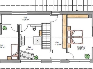 Fertighaus Trendline 183 von Suckfüll Energiesparhaus Schlüsselfertig ab 472950€, Satteldach-Klassiker Grundriss 2