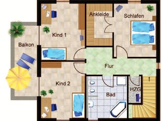 Massivhaus Trentino von VARIANT-HAUS Bausatzhaus ab 44933€, Stadtvilla Grundriss 2