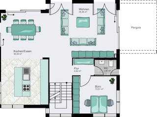 Fertighaus Trier von STREIF Haus, Cubushaus Grundriss 1